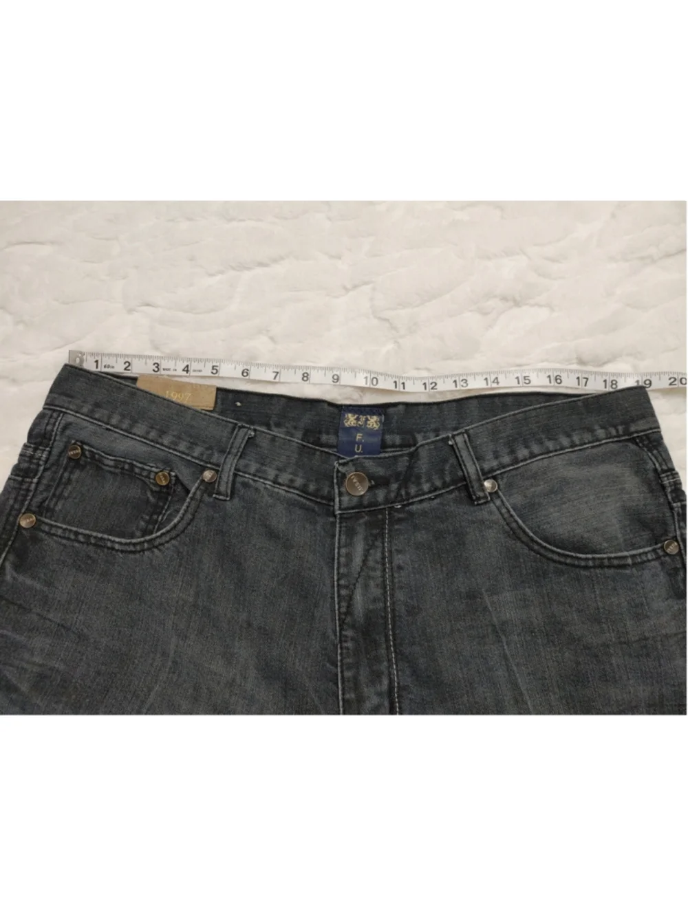 Vintage Y2K Men's F.U.S.A.I. Straight Jeans Waist 40 Grey White